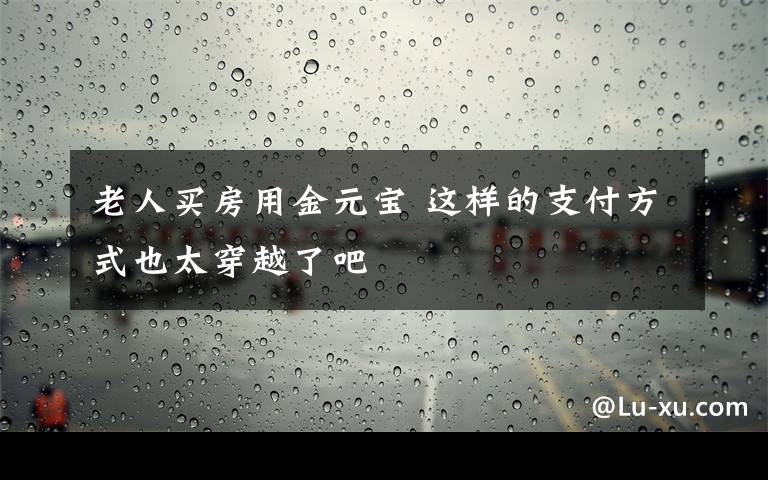 老人买房用金元宝 这样的支付方式也太穿越了吧