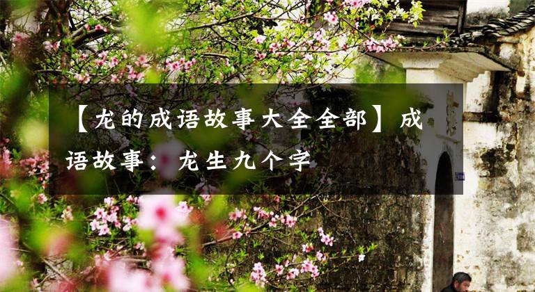 【龙的成语故事大全全部】成语故事：龙生九个字