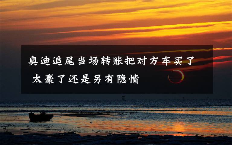 奥迪追尾当场转账把对方车买了 太豪了还是另有隐情