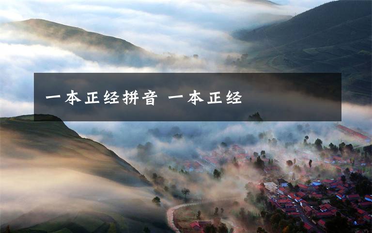 一本正经拼音 一本正经