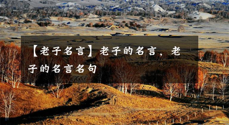 【老子名言】老子的名言,老子的名言名句