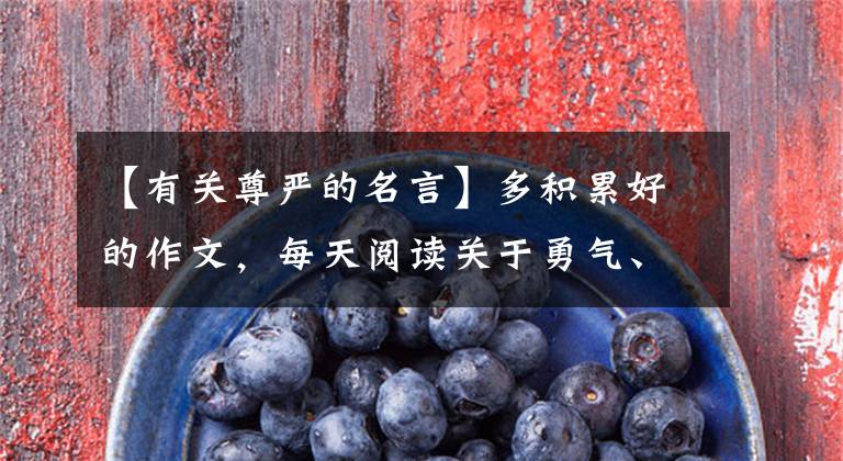 【有关尊严的名言】多积累好的作文,每天阅读关于勇气、自律和自尊的名言!