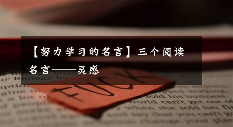【努力学习的名言】三个阅读名言——灵感