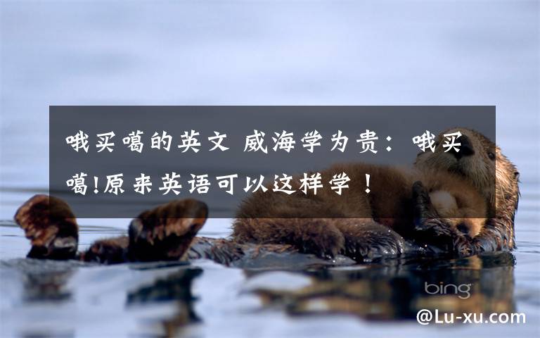 哦买噶的英文 威海学为贵:哦买噶!原来英语可以这样学!