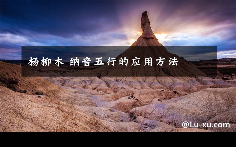 杨柳木 纳音五行的应用方法