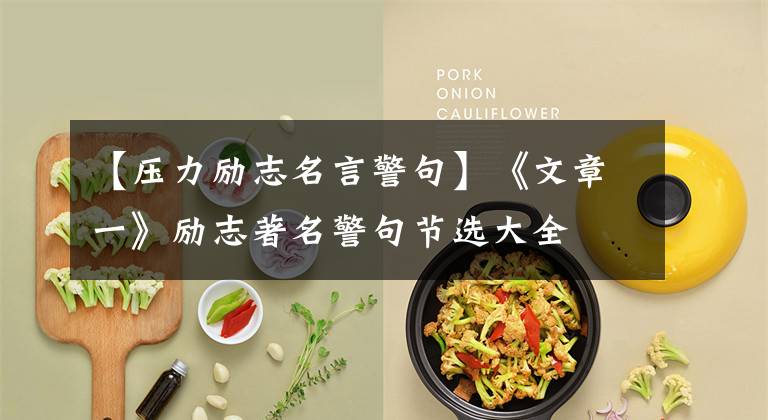 【压力励志名言警句】《文章一》励志著名警句节选大全