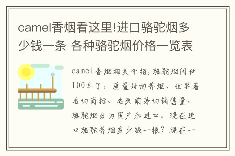 camel香烟看这里!进口骆驼烟多少钱一条 各种骆驼烟价格一览表