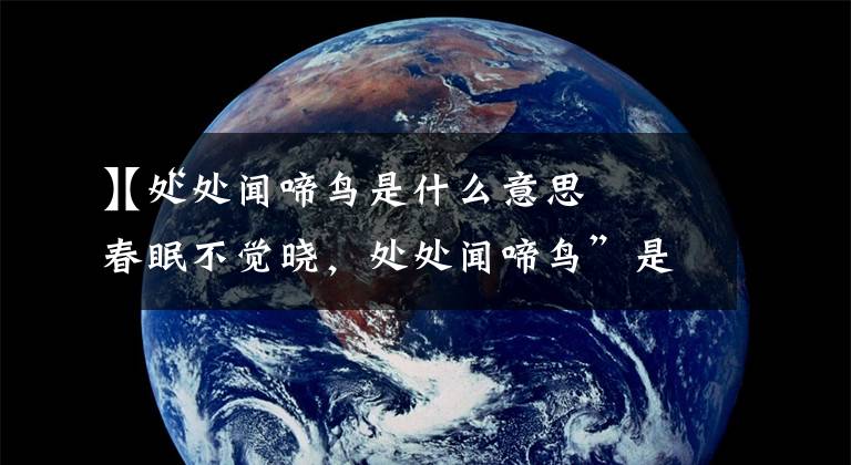 【处处闻啼鸟是什么意思
】“春眠不觉晓,处处闻啼鸟”是什么意思?