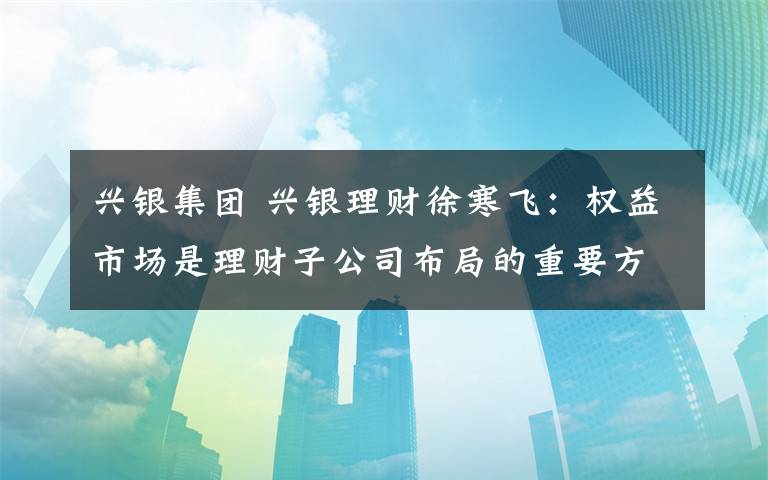 兴银集团 兴银理财徐寒飞:权益市场是理财子公司布局的重要方向