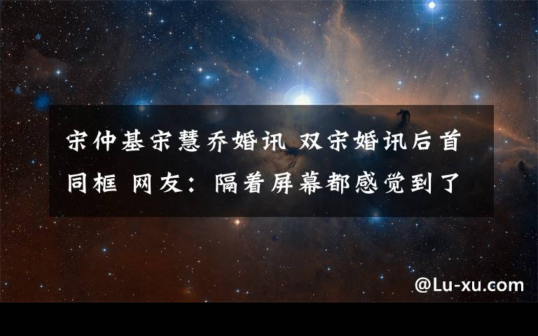 宋仲基宋慧乔婚讯 双宋婚讯后首同框 网友:隔着屏幕都感觉到了幸福