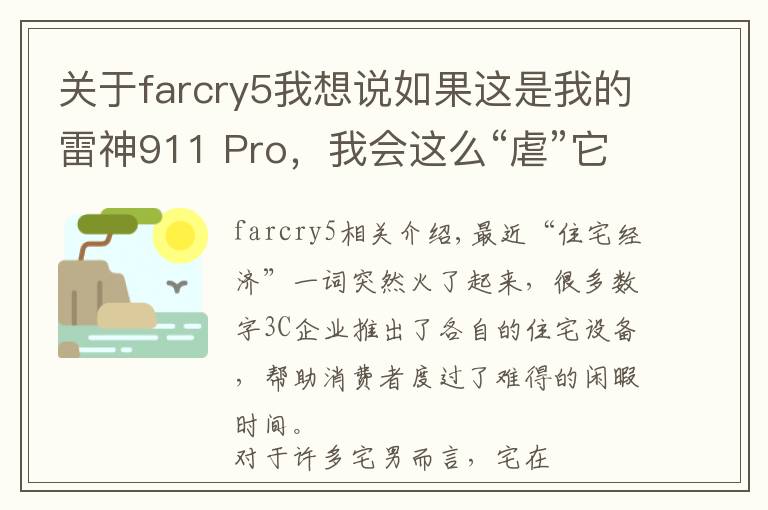 关于farcry5我想说如果这是我的雷神911 Pro,我会这么“虐”它