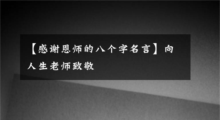 【感谢恩师的八个字名言】向人生老师致敬