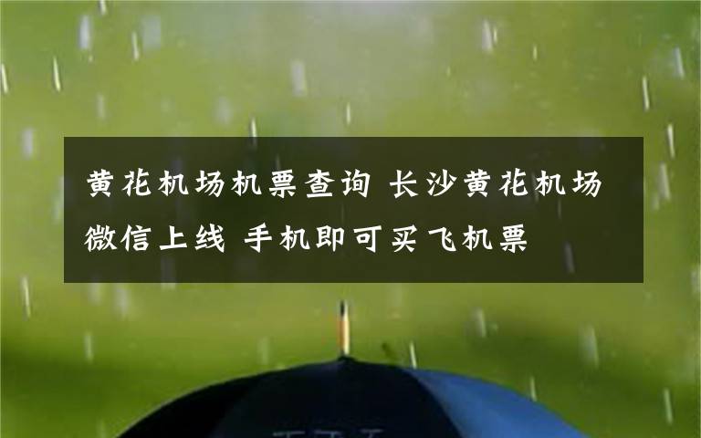 黄花机场机票查询 长沙黄花机场微信上线 手机即可买飞机票