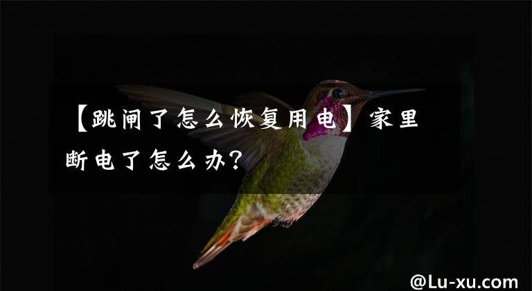 【跳闸了怎么恢复用电】家里断电了怎么办?