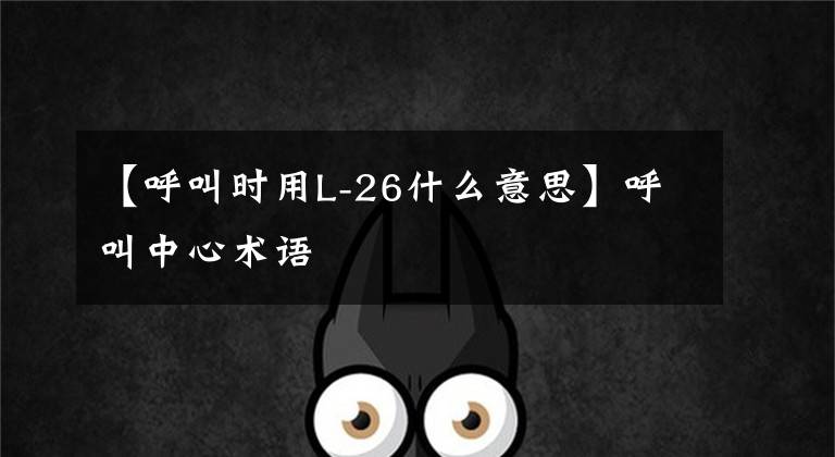 【呼叫时用L-26什么意思】呼叫中心术语