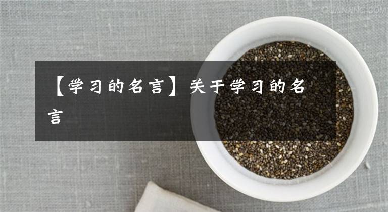 【学习的名言】关于学习的名言