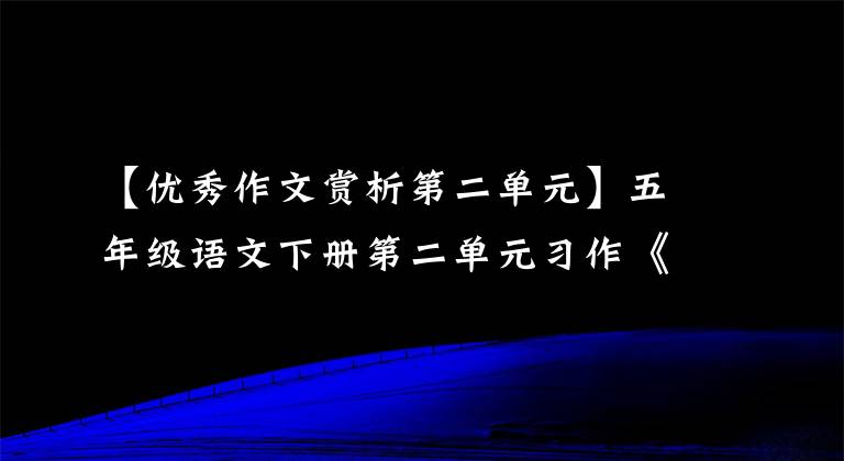 【优秀作文赏析第二单元】五年级语文下册第二单元习作《读后感》写作指导及范文鉴赏