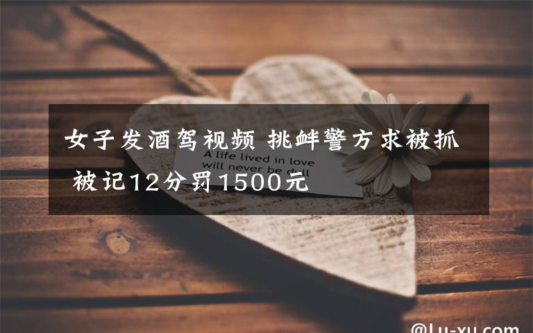 女子发酒驾视频 挑衅警方求被抓 被记12分罚1500元