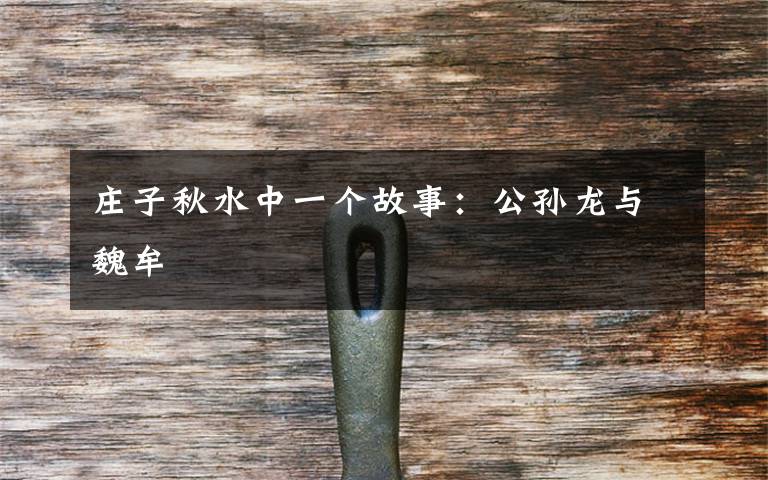 庄子秋水中一个故事:公孙龙与魏牟