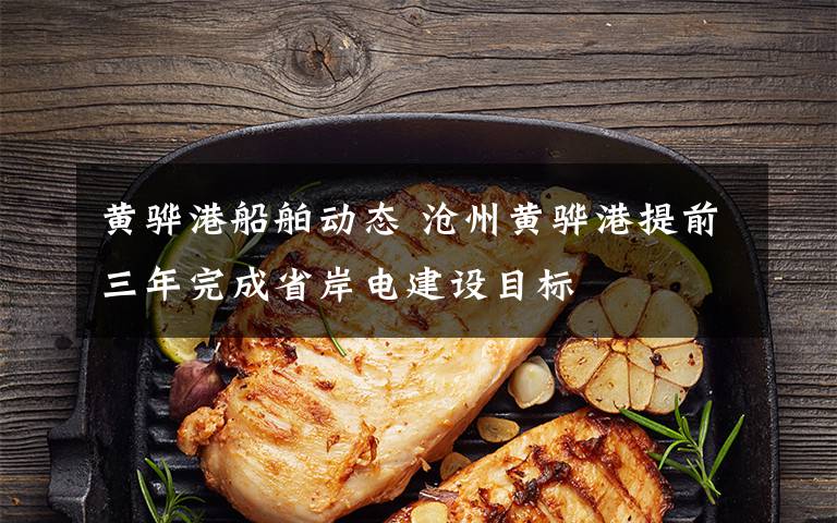 黄骅港船舶动态 沧州黄骅港提前三年完成省岸电建设目标