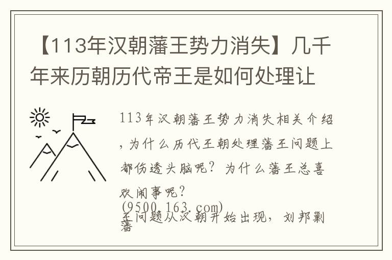 【113年汉朝藩王势力消失】几千年来历朝历代帝王是如何处理让自己头疼的藩王这个问题呢?