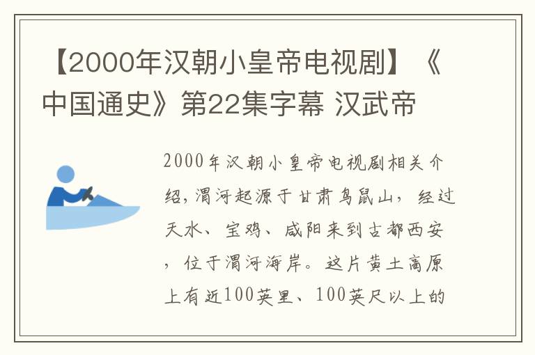 【2000年汉朝小皇帝电视剧】《中国通史》第22集字幕 汉武帝