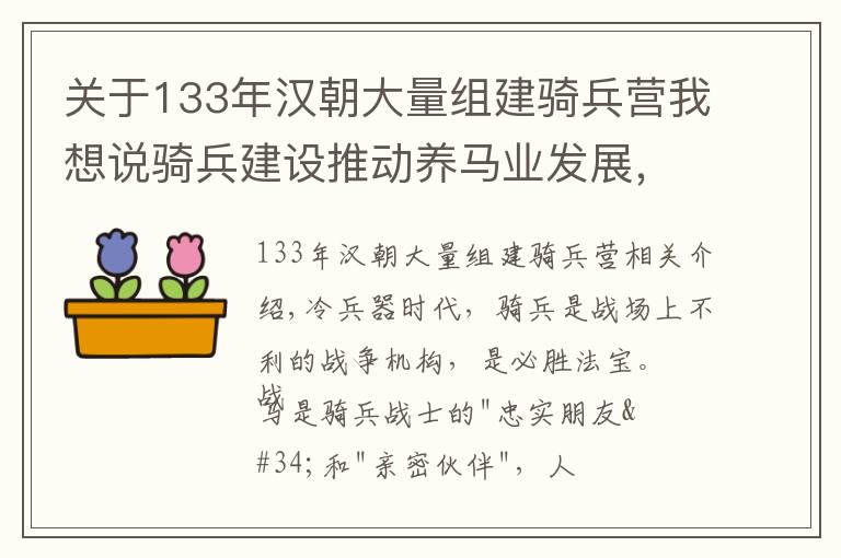 关于133年汉朝大量组建骑兵营我想说骑兵建设推动养马业发展,谈谈古代统治者如何解决战马马源问题?