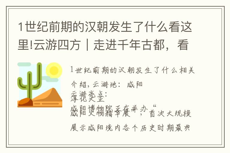 1世纪前期的汉朝发生了什么看这里!云游四方｜走进千年古都，看西周早期青铜器、汉代玉仙人奔马