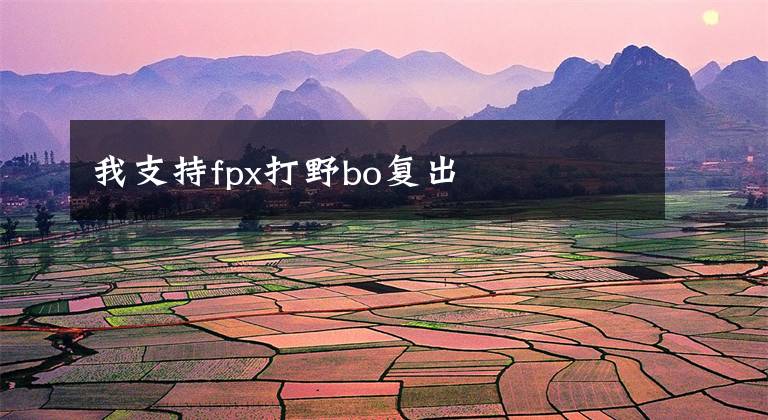 我支持fpx打野bo复出