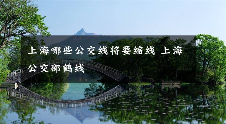上海哪些公交线将要缩线 上海公交邵鹤线
