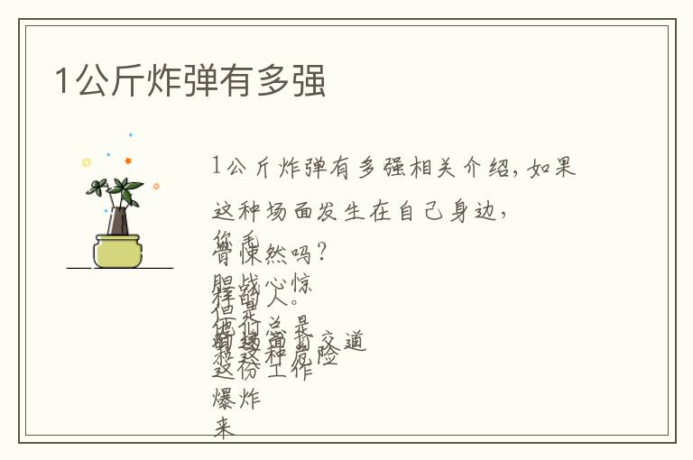 1公斤炸弹有多强