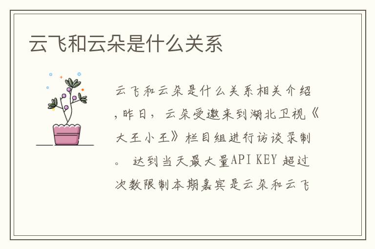 云飞和云朵是什么关系