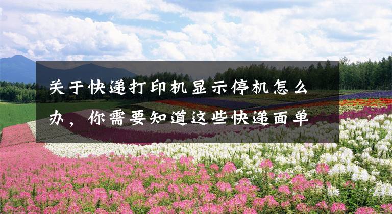 关于快递打印机显示停机怎么办,你需要知道这些快递面单打印机修理常见问题及方法有哪些啊