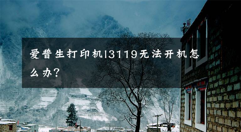 爱普生打印机l3119无法开机怎么办？