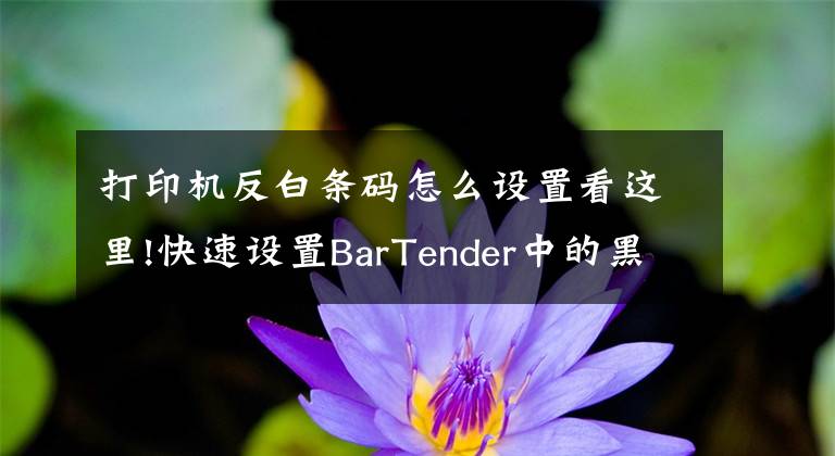 打印机反白条码怎么设置看这里!快速设置BarTender中的黑底白字