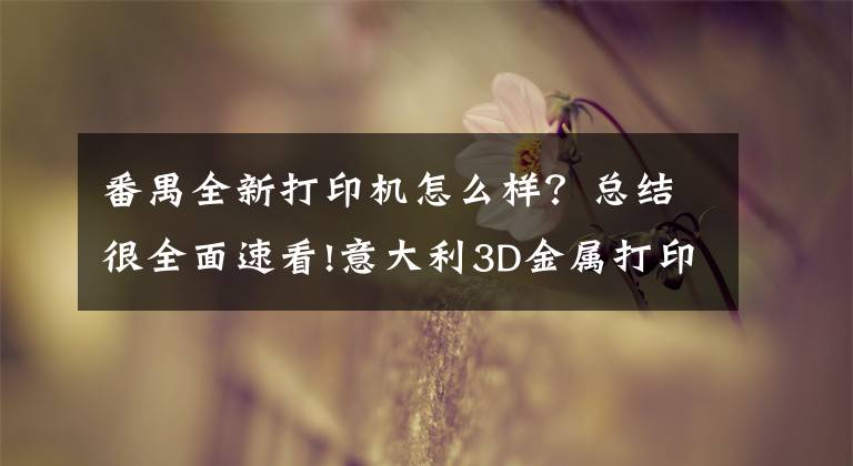 番禺全新打印机怎么样？总结很全面速看!意大利3D金属打印机 进入中国首选番禺