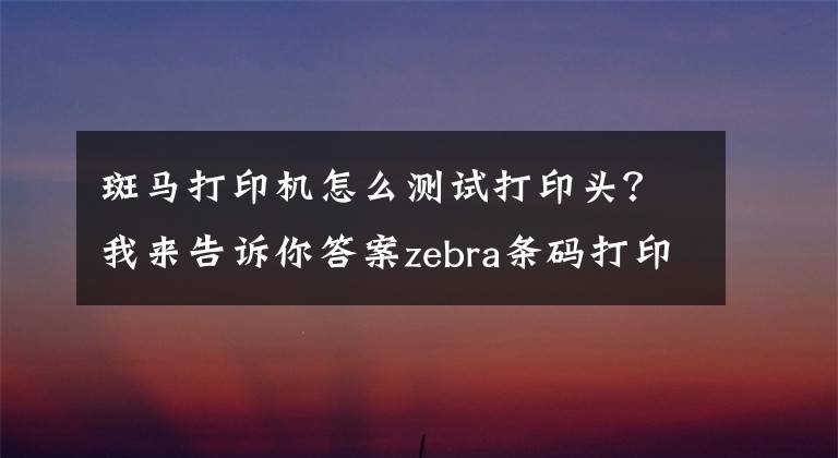 斑马打印机怎么测试打印头？我来告诉你答案zebra条码打印机打印模糊