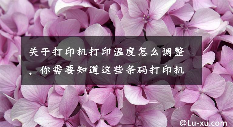 关于打印机打印温度怎么调整，你需要知道这些条码打印机如何调整温度和打印速度