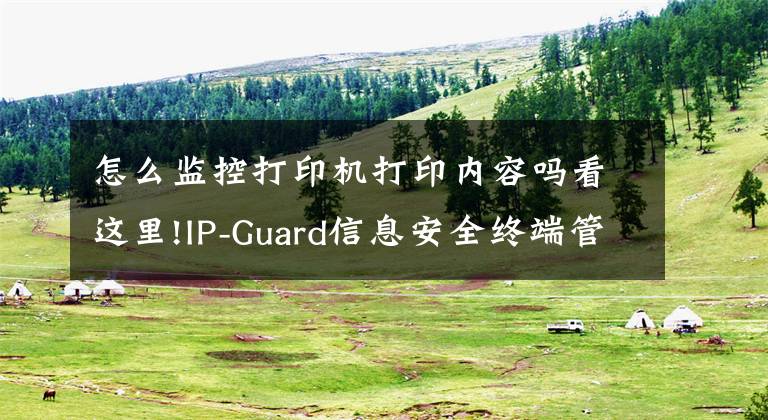 怎么监控打印机打印内容吗看这里!IP-Guard信息安全终端管理-打印管控
