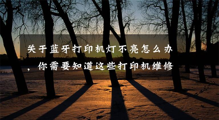 关于蓝牙打印机灯不亮怎么办,你需要知道这些打印机维修方法 打印机怎么清洁