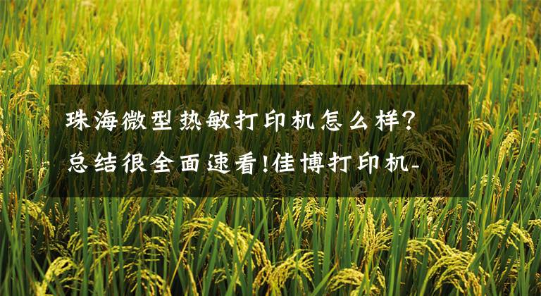 珠海微型热敏打印机怎么样?总结很全面速看!佳博打印机-为中国POS机发展推波助澜