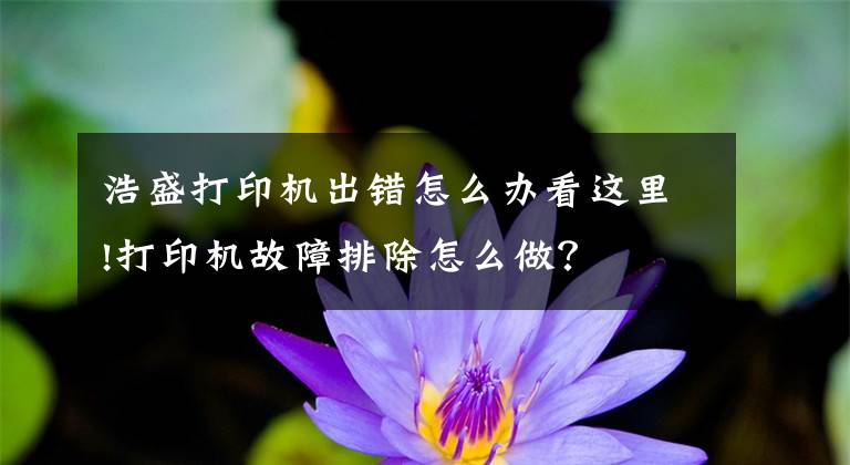 浩盛打印机出错怎么办看这里!打印机故障排除怎么做?