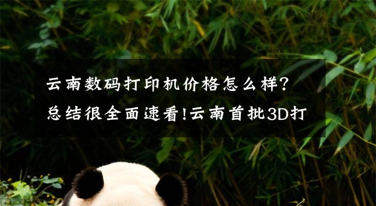 云南数码打印机价格怎么样?总结很全面速看!云南首批3D打印机下线 售价数千元到1万元