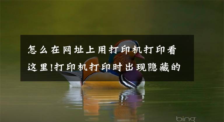 怎么在网址上用打印机打印看这里!打印机打印时出现隐藏的网页链接地址的解决方法