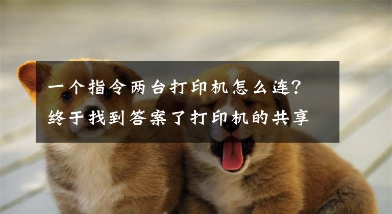 一个指令两台打印机怎么连？终于找到答案了打印机的共享小妙招