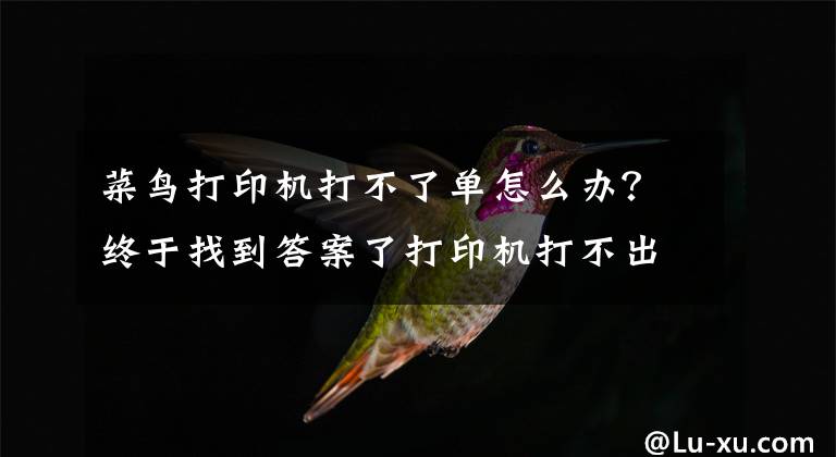 菜鸟打印机打不了单怎么办?终于找到答案了打印机打不出来怎么办及如何正确使用