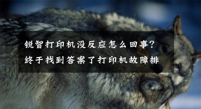 锐智打印机没反应怎么回事?终于找到答案了打印机故障排除怎么做?