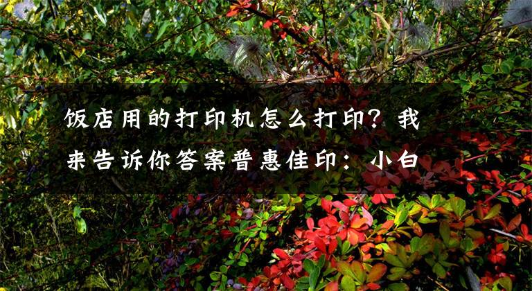 饭店用的打印机怎么打印?我来告诉你答案普惠佳印:小白都能操作打印机的方法