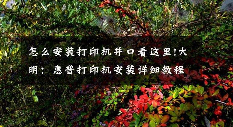 怎么安装打印机并口看这里!大明：惠普打印机安装详细教程，简单易学，值得收藏