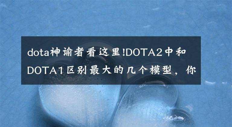 dota神谕者看这里!DOTA2中和DOTA1区别最大的几个模型，你当年肯定吐槽过！